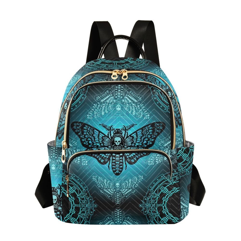 Mini Backpack Gothic Moth Skull Mystical Circle Fashion Backpack Purse for🐜